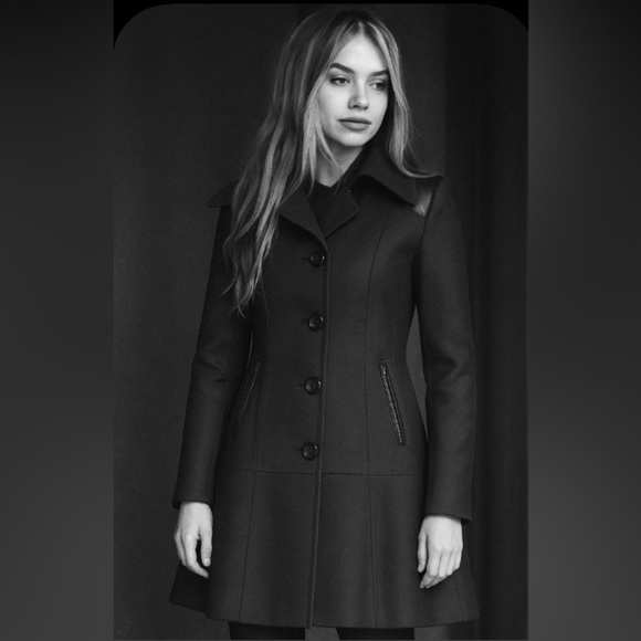 Mackage Will Blend/Leather Accent Belted Coat (Like New) - Picture 1 of 10